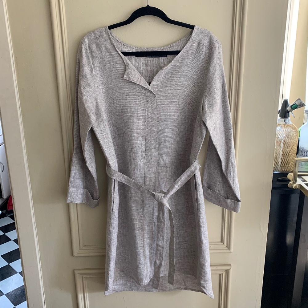 ISDA & CO linen/metallic tunic shift dress (L)